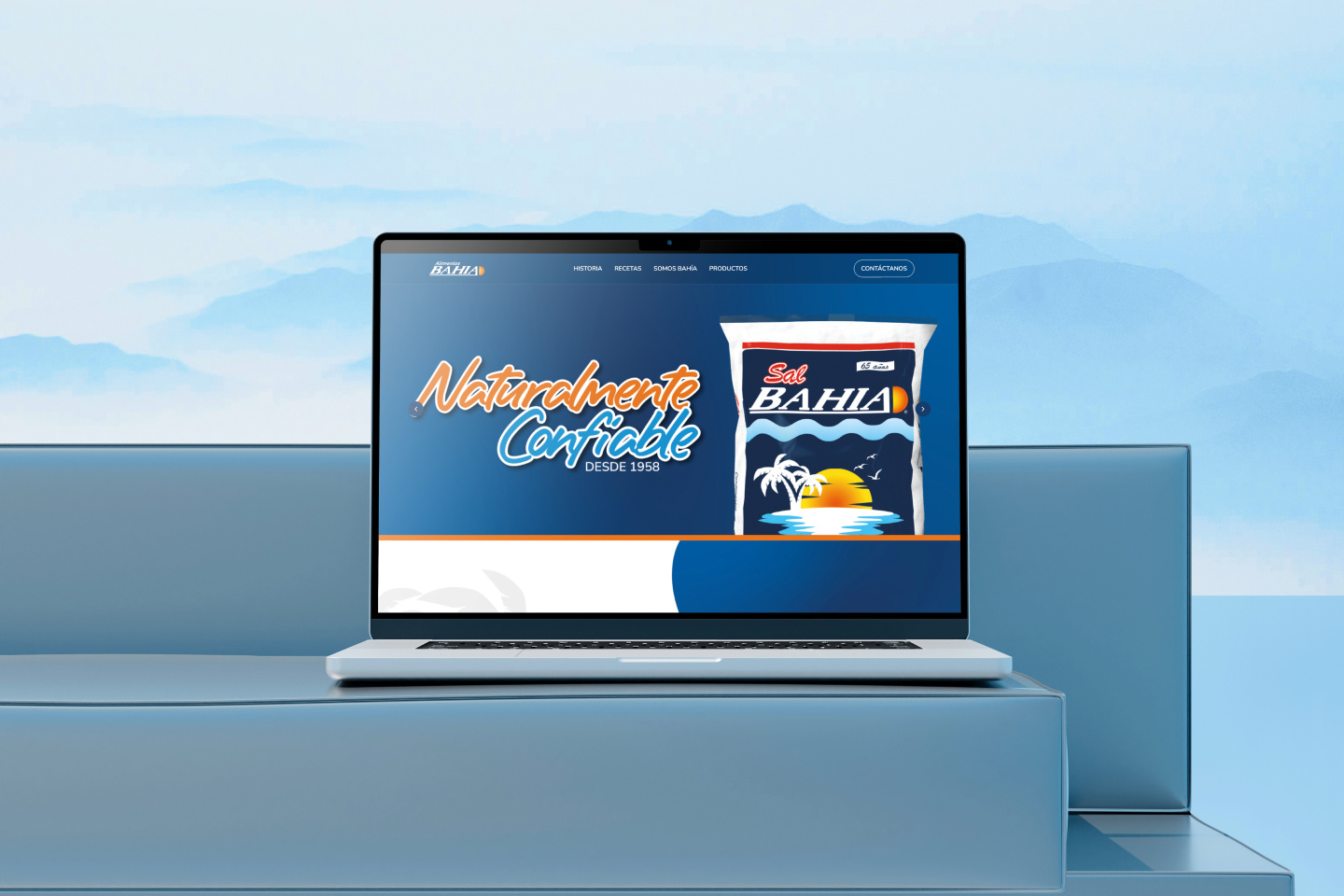 Alimentos Bahia branding design graphic design landing page laptop mockup ui ux web