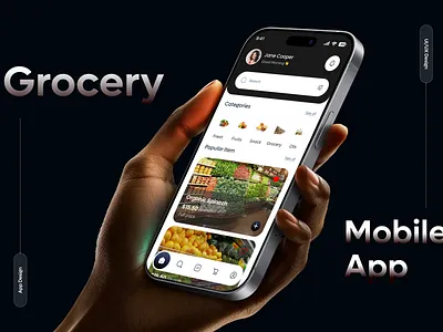 Grocery Mobile App appdesigninspiration appui cleanui dailyui deliveryapp ecommerceapp figmadesign groceryapp interactiondesign minimaldesign mobileappdesign mobileux moderndesign productdesign shoppingapp uidesign uiux userinterface uxcasestudy uxdesign