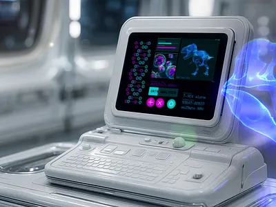 Jurassic DNA Monitor FUI animation c4d motion graphics ui