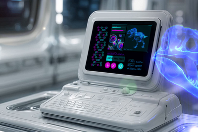 Jurassic DNA Monitor FUI animation c4d motion graphics ui