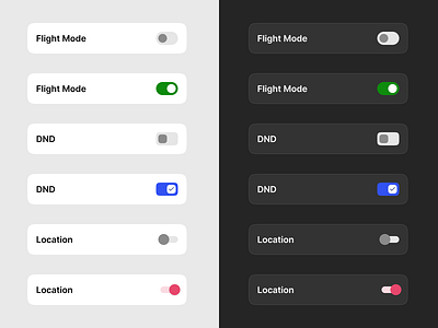 Component Design - Toggle/Switch w/varients autolayout componentdesign dailyui darkmodetoggle designsystem figma interactiondesign interfacedesign microinteractions minimalui mobileui settingsui switchcomponent toggleswitch ui uidesign uielements ux uxdesign webdesign
