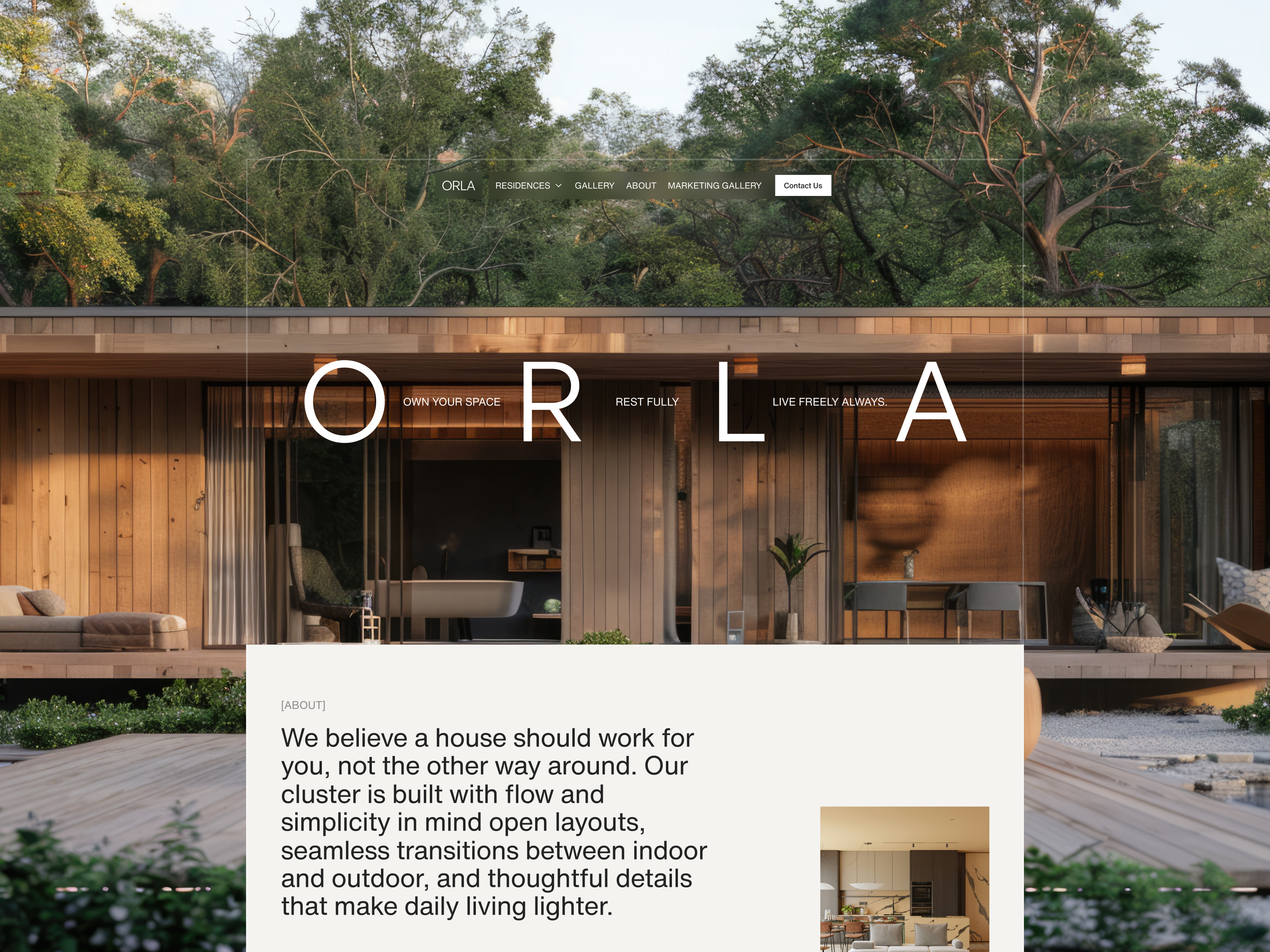 ORLA - Real Estate Landing Page agency clean company profile design home homepage house landing page landing page design minimalist property property design real estate real estate agency ui ux web website website design