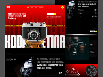 Vintage Camera Landing Page branding camera clean design e commerce ecommerce homepage landing page modern music sharp shopify shopify designer store ui vintage web web design web designer website