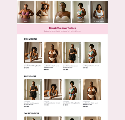 Lingerie store website design e commerce ecommerce ecommerce website design fashion fashion store design lingerie lingerie website online store product design storefront ui ui design ux design web design womens fahsion design womens fashion