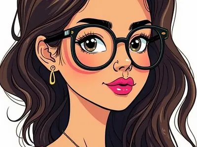Cute Lady Caricature art caricature colorful concepts details drawing lady painting