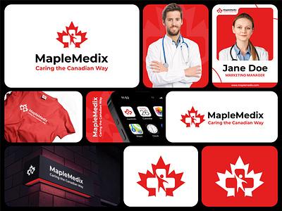 Health Care Logo & Brand Identity Design (Unused – For Sale) brand identity branding canadian leaf clinic doctor logo health care logo home health care hospital logo logo logo creation logo design logo mark logofolio maple leaf logo medical minimalist logo modern logo pharmacy logo plus