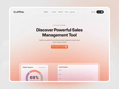 Dashflow – Sales Management & Analytics Dashboard admin dashboard crm design crm integration crm website data visualization design home page landing page product design revenue tracking saas design sales analytics sales management platform ui uiux design ux web design workflow automation