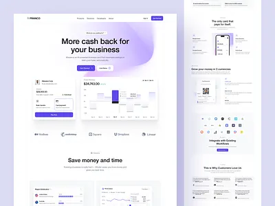 Franco - Smart Finance Solutions Landing Page Concept ai finance business design digital banking finance finance design finance landing page financial ux fintech investment landing page ui minimal startup tech design ui ui design uiux uxui design web design