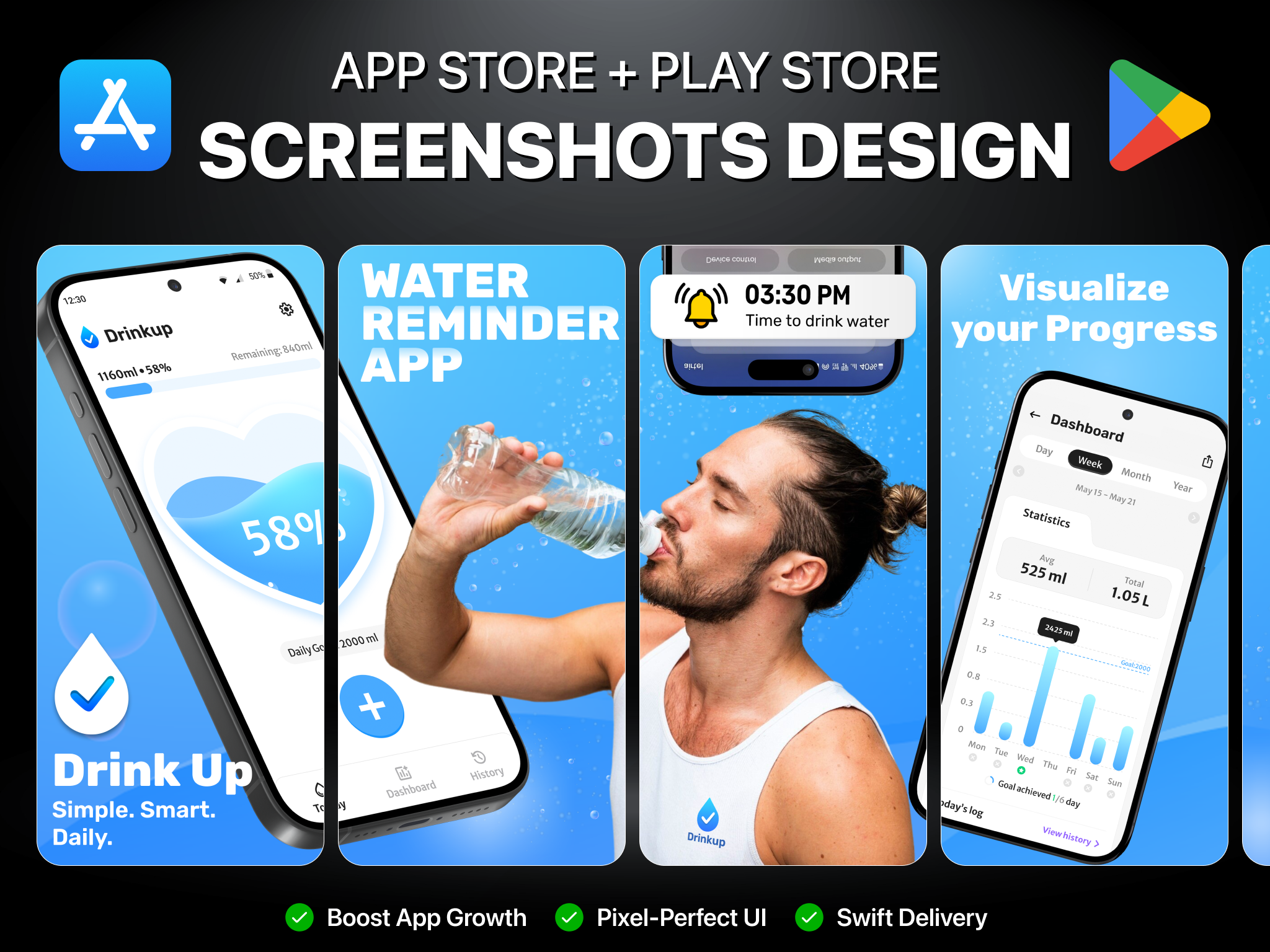 Example of App Store & Play Store Screenshot Design