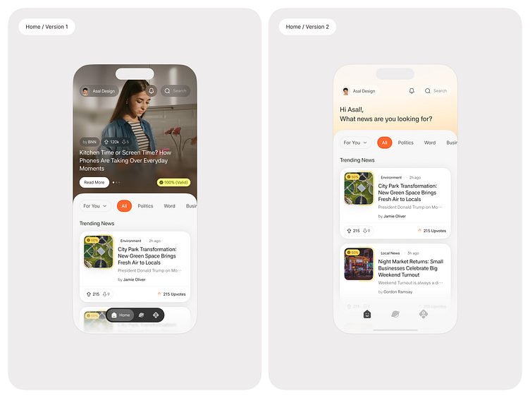 Article/News Mobile App by Asal Design for Kretya Studio on Dribbble