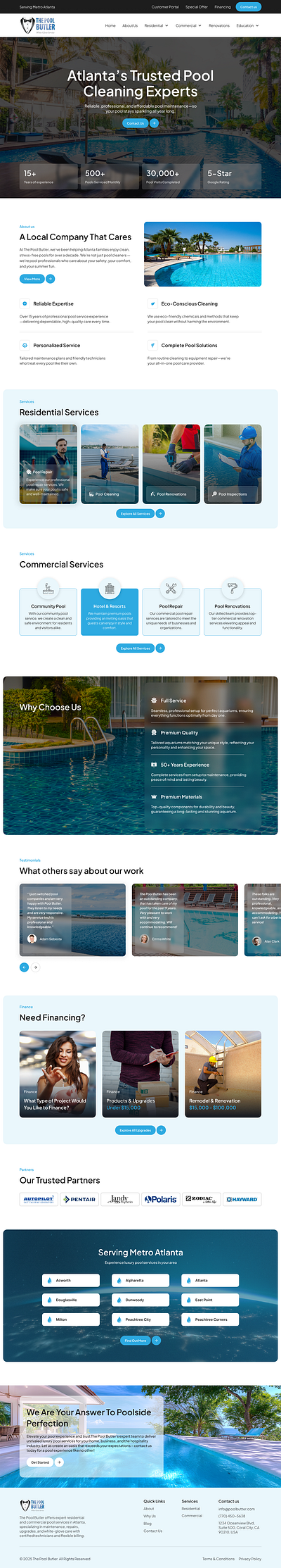 Pool Cleaning website design inspiration branding clean website cleaning website design design inspiration gohighlevel graphic design instagram pool cleaning website pool website design trending website design