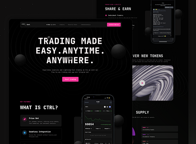 Web3 Trading Platform & Telegram Bot & Staking crypto trading crypto trading landing page defi trading landing page staking staking landing page telegram bot trading landing page trading platform trading website web design web trading web3 landing page web3 trading platform