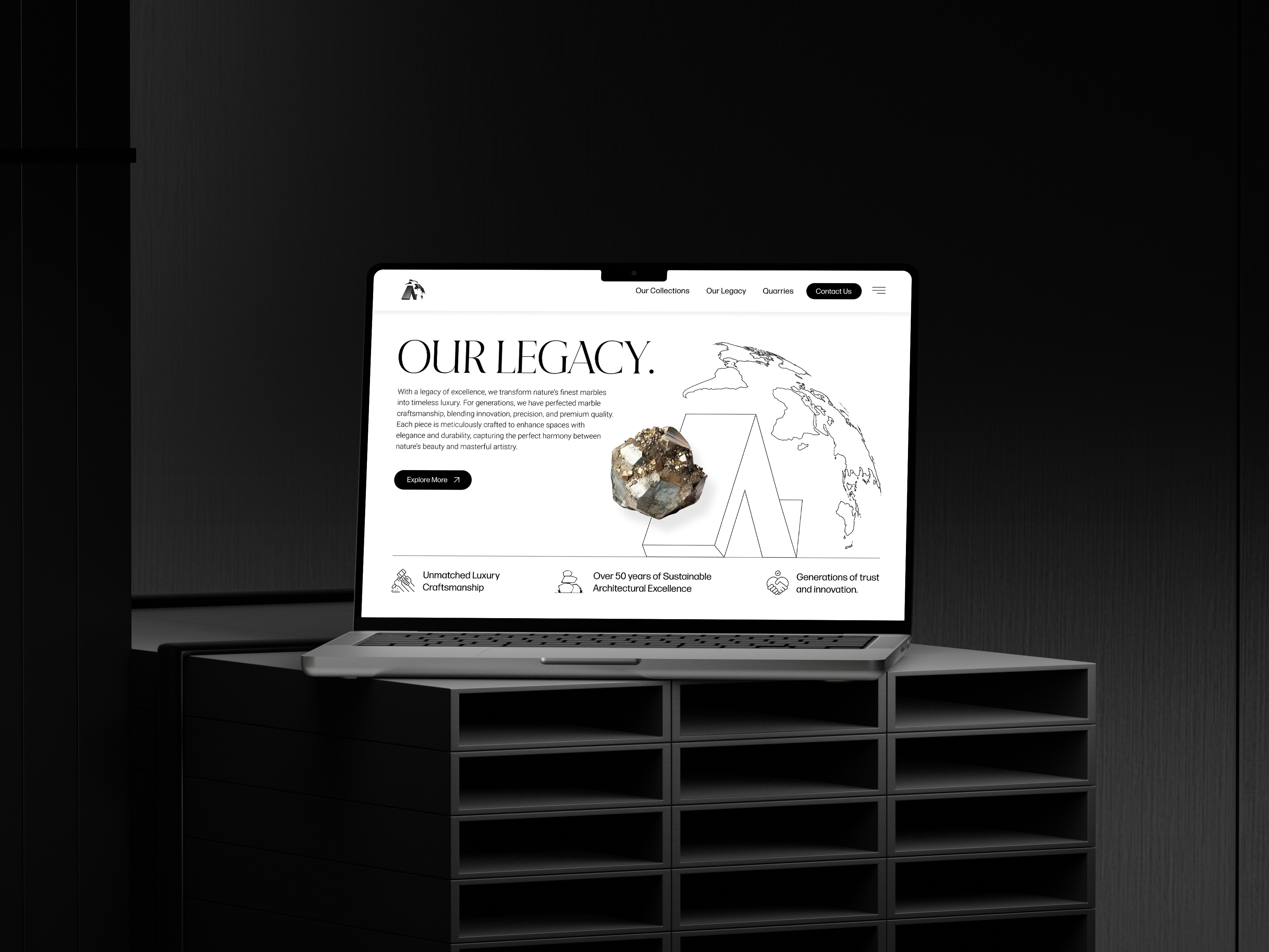 Premium UI/UX for Luxury Marble Brand architecture branding creative design stystem figma lineart luxury website marble minimal design premium product design research responsive stone ui ui ux ux webdesign website design