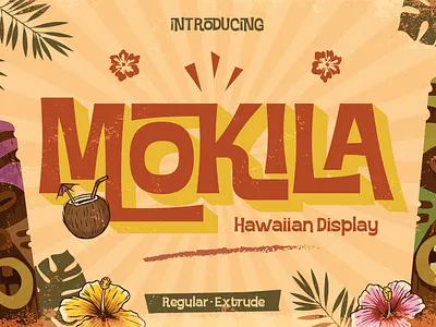 Mokila 3d font adventure font branding custom font display font exotic font font design font style free font hawaiian holiday modern paradise playful font retro summer tropical font vacation