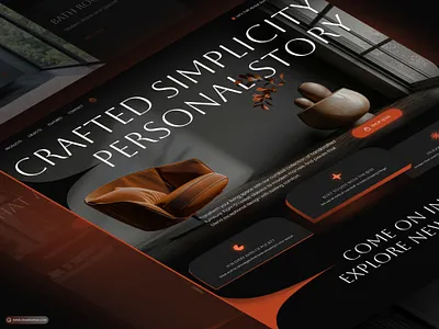 Vero Interior Design dark furniture interior design modern neon orange ui ux design website design