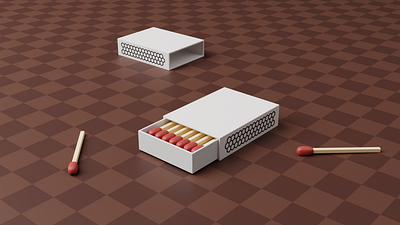 MatchBox 3d blender blender3d box cycle design match matchbox render stick sticks