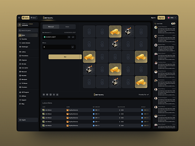 Casino | Mines Game 2d game casino casino game casual game crypto crypto game dark interface gambling game game art game design game interface game ui gaming gui mines online casino product design ui web3