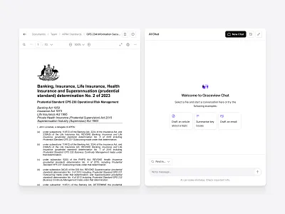 File Reader + Chat Panel Interface ai assistant chat clean contentview dashboard document fileview flat minimal preview reader readerview reviewer saas shadcn shadcnui splitview ui
