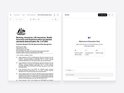 File Reader + Chat Panel Interface ai assistant chat clean contentview dashboard document fileview flat minimal preview reader readerview reviewer saas shadcn shadcnui splitview ui