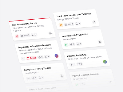 Task Cards with Priority & Labels cards clean dashboard due flat labels minimal priority saas shadcn shadcnui status tasks ui