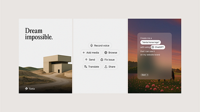 Vanta Brand Cards ai ai agent ai app brand branding card cards clean dashboard design figma graphic design logo logo design ui ux ux design