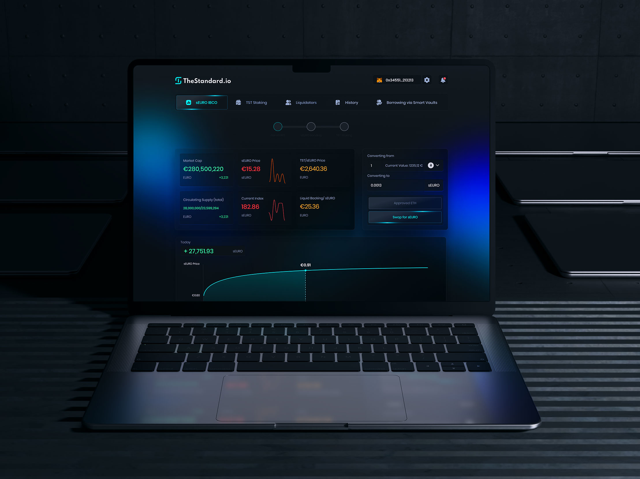 Dashboard Design for Smart Vaults & Lending Platform branding crypto dark dashboard defi investing lending loans platfrom product design saas ui user panel ux vaults web app web design web ui web3 website