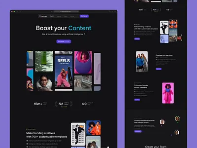 Landing Page – Mobile Photo & Video Editor app promo creative tools graphic editor hero section ios landing page mobile app product design responsive design tab bar visual design web design