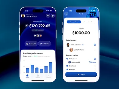 Fintech Mobile App UI/UX 3d app banking crypto finance fintech illustration mobile app trading ui ux