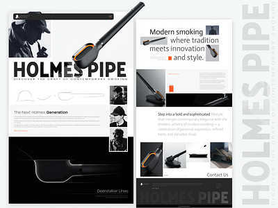 Holmes Pipe – Industrial Design Meets Digital Experience 3dmodeling contemporarydesign creativedirection designinnovation designinspiration figmadesign holmespipe industrialdesign landing page lifestyledesign minimaldesign modernsmoking productdesign ui uiux uiuxdesign userexperiencedesign webdesign website design websitedesign