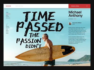 E-Magazine Editorial Layout bold branding clean design font handwritten homepage landing page layout magazine photography skate sport surfing typography ui ux website whitespace
