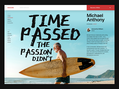 E-Magazine Editorial Layout bold branding clean design font handwritten homepage landing page layout magazine photography skate sport surfing typography ui ux website whitespace