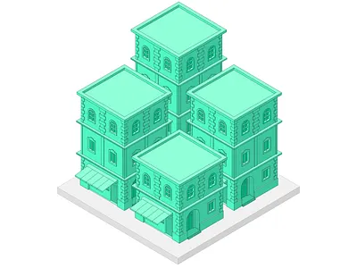 Brand Illustration For Purpose Green 2d art 2d illustration 3d 3d illustration building buildings illustration isometric website