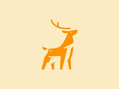 two deer brand branding deer design graphic design illustration logo logodesign logodesigns vector