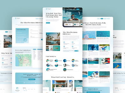 UI Design Showcase: Blue Pool Interface 💧🌟 app illustration typography ui ux vector