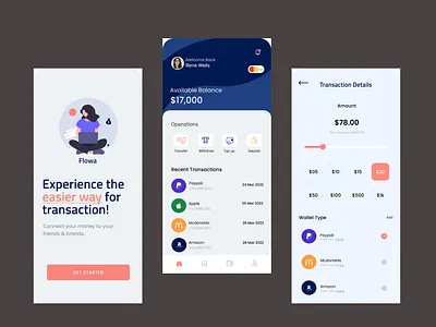Effortless Finance, Simplified Transactions android app app design banking app clean ui dashboard ui digital wallet finance app fintech ios app minimal design mobile app mobile ui money transfer payment app product design transaction history uiux design user interface ux design wallet app