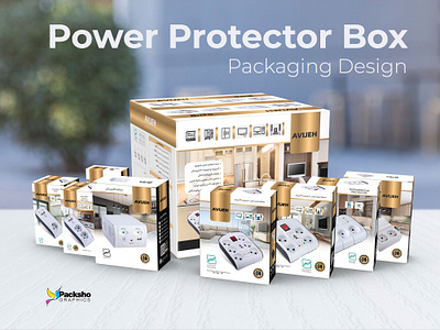 Avijeh Electronics: Power Protector Packaging Design Excellence electrical packaging electronic packaging graphic designer mockup packaging design packaging designer power protector box power protector packaging structural design