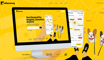 Afterworq - your personal pro - UX/UI Design app branding design designs graphic design illustration logo ui ux