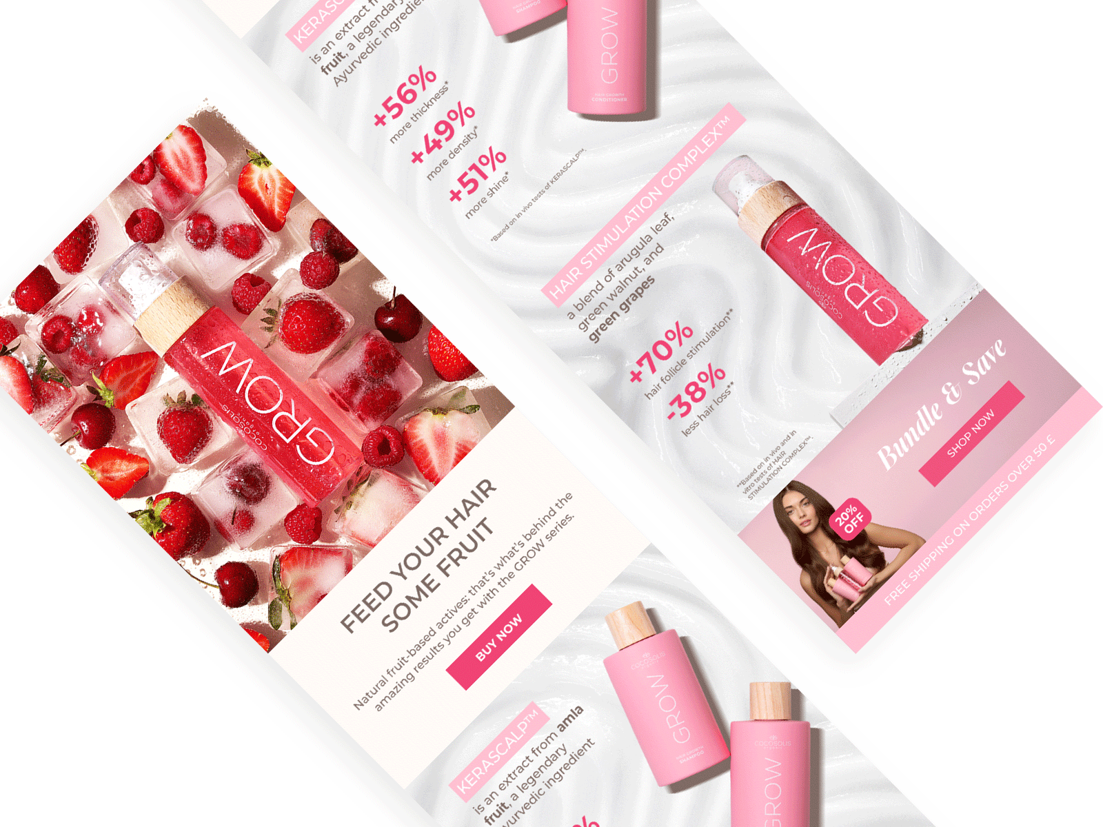 COCOSOLIS Newsletter - Grow Series branding care cosmetic brand cosmetic newsletter cosmetics feminine minimalism newsletter design on brand organic self care newsletter selfcare vegan