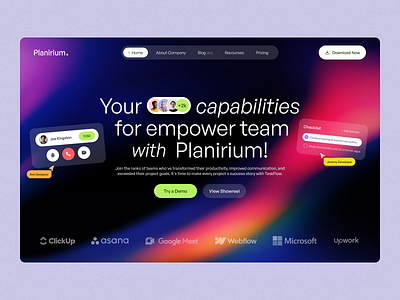 Landing page for Team Collaboration design interface landing landing page product startup ui uiux ux web website