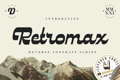 Retromax Reverse Contrast Script contrast display hipster font bold fonts layered font modern typography quirky quirky letters retro vintage stack fonts unique