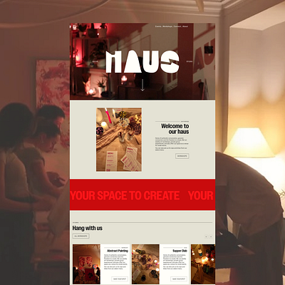 Art & Community Studio Website Concept art studio community hero landing page minimalist design quirky design web design website design