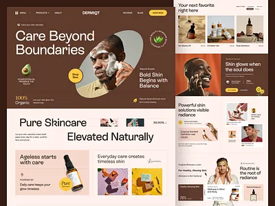 Dermiqt - Men's Skincare Website Design design service ecommerce homepage landing page landing page website landingpage mens mens facial mens grooming mens health mens skin mens skincare mens wellness selfcare skincare ui design web design website website design website landing page