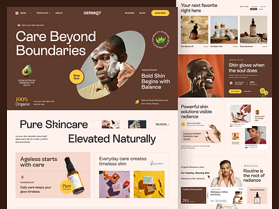 Dermiqt - Men's Skincare Website Design design service ecommerce homepage landing page landing page website landingpage mens mens facial mens grooming mens health mens skin mens skincare mens wellness selfcare skincare ui design web design website website design website landing page