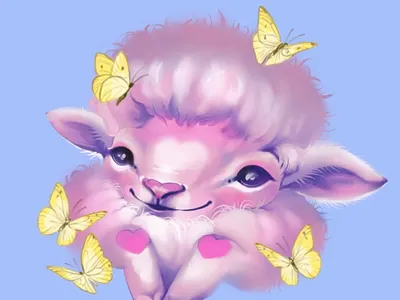 sheep drawing artist cartoon style colors design design charaster illustration print