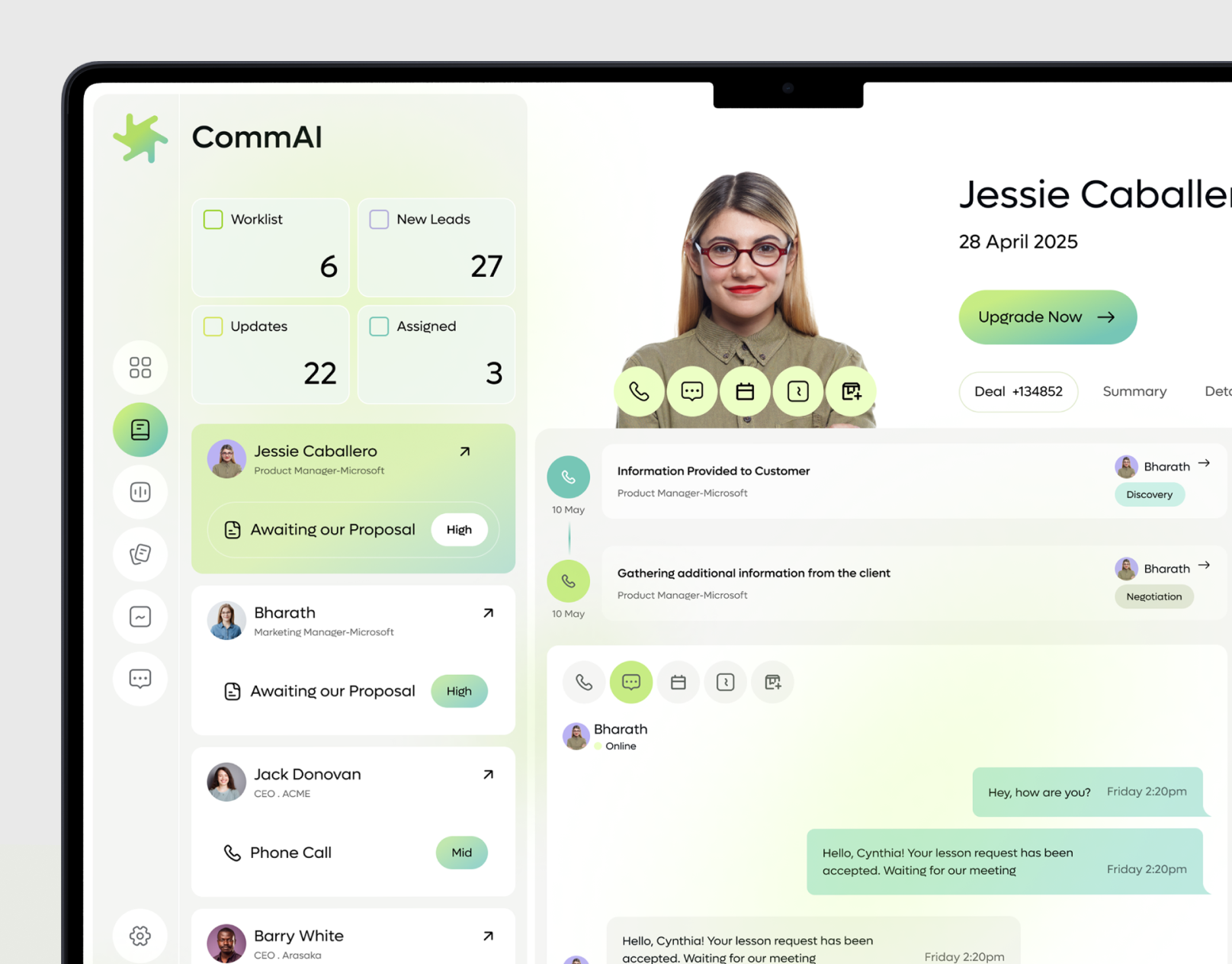 CommAI - Personal AI Assistant admin dashboard ai ai assistant app assistant chat chatbot crm dashboard dashboard design design interface product saas service ui ux web web design