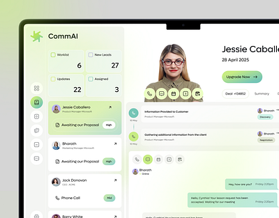 CommAI - Personal AI Assistant admin dashboard ai ai assistant app assistant chat chatbot crm dashboard dashboard design design interface product saas service ui ux web web design