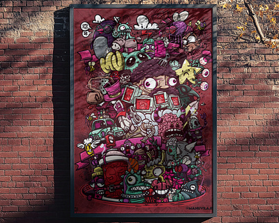 Illustrated Deliriums cartoon character colors creativity design doodle illustration poster print