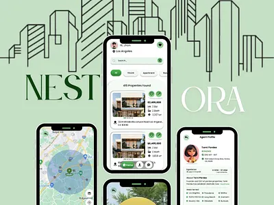 Nestora – Calm & Clean UI for Real Estate appdesign cleanui designcommunity designinspiration dribbbleshot flatdesign greenpalette homesearchui iosui minimalui mobiledesign moderndesign natureinspired propertyapp realestateapp realestatedesign responsivedesign softcolors uidesign uxdesign