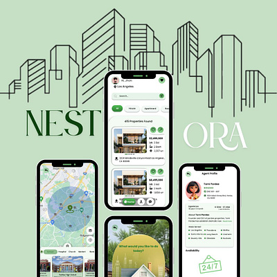Nestora – Calm & Clean UI for Real Estate appdesign cleanui designcommunity designinspiration dribbbleshot flatdesign greenpalette homesearchui iosui minimalui mobiledesign moderndesign natureinspired propertyapp realestateapp realestatedesign responsivedesign softcolors uidesign uxdesign