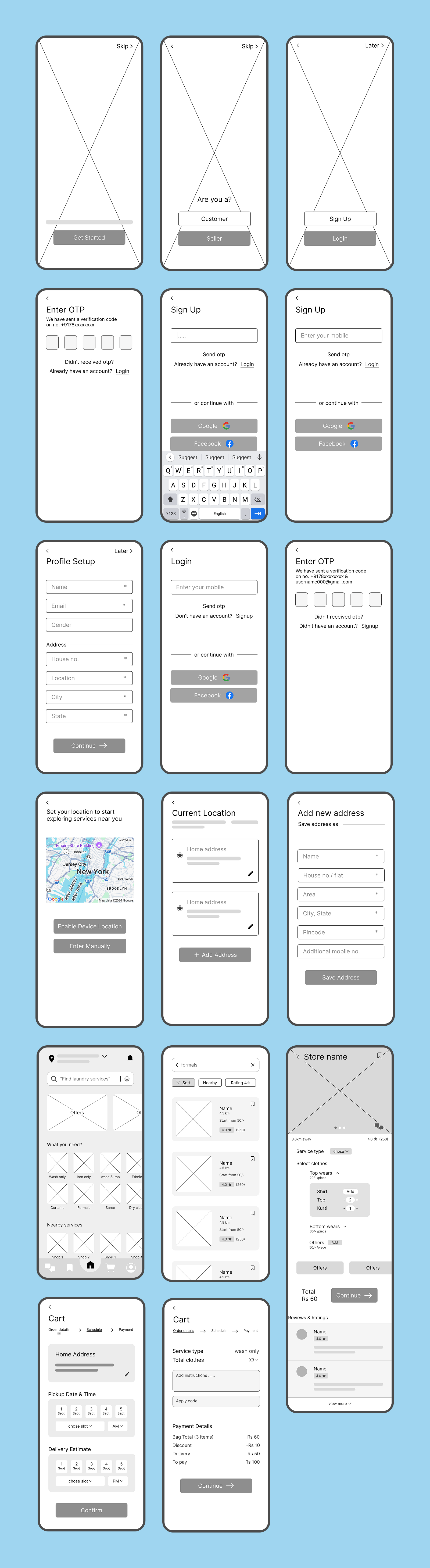 Lo-fi Wireframes - Mobile App creative design figma lo fi wireframes sketching ui uiux ux design wireframe